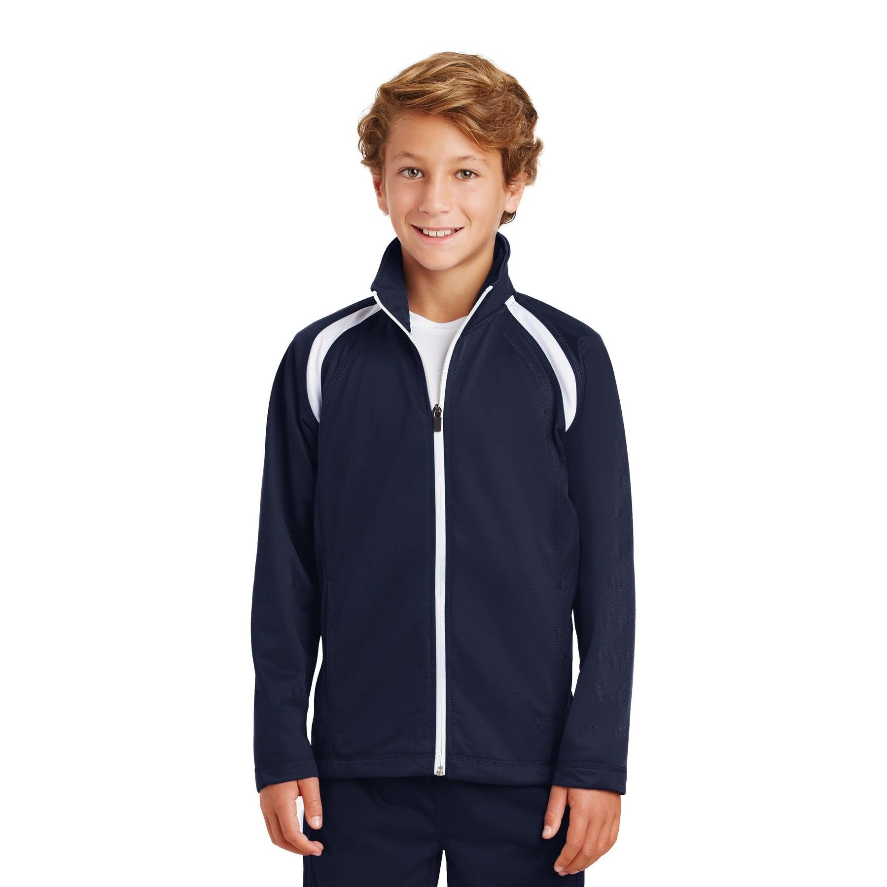Sport-Tek-Sport-Tek® Youth Tricot Track Jacket. YST90-MedTech-2