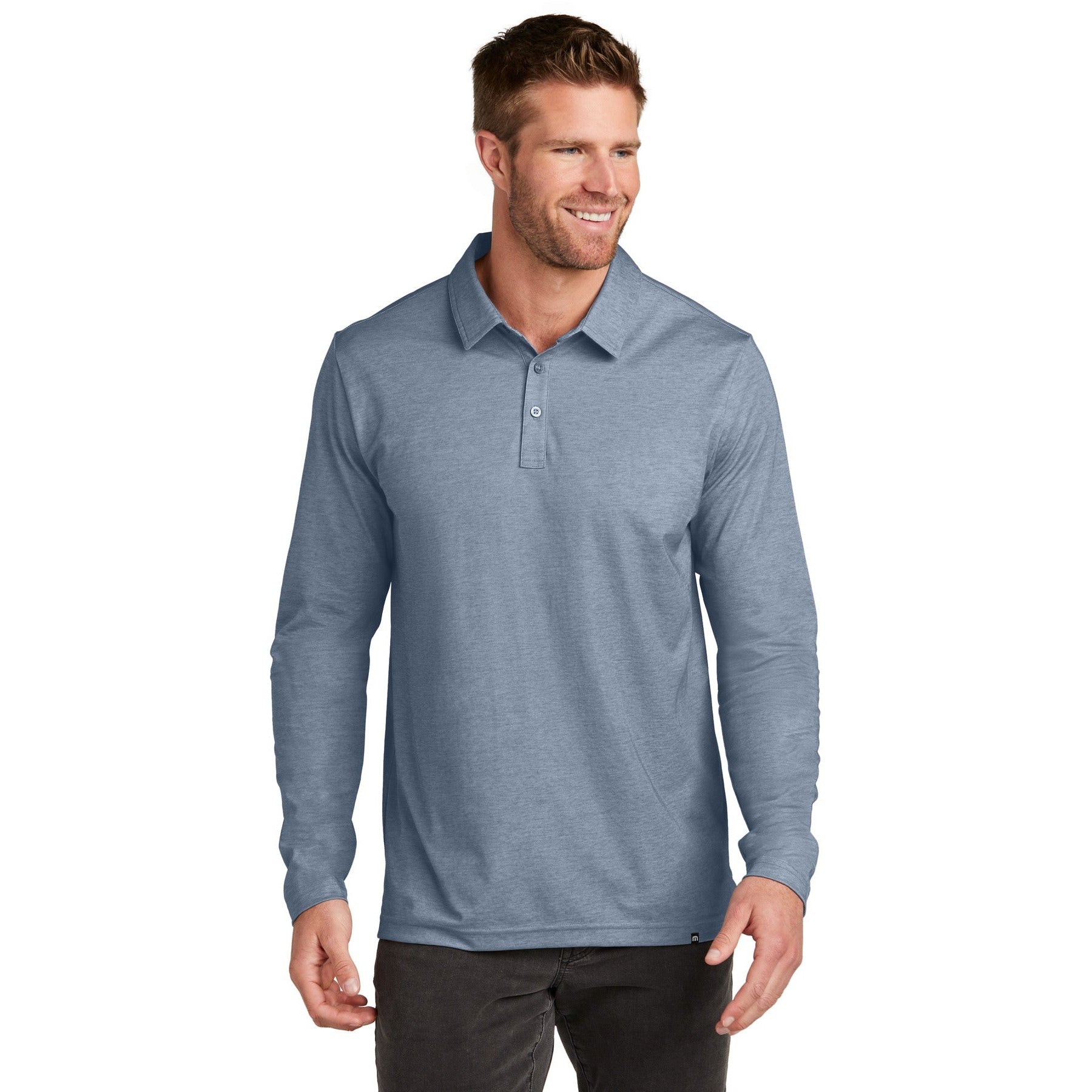 TravisMathew-TravisMathew Oceanside Heather Long Sleeve Polo TM1MZ343-MedTech-3