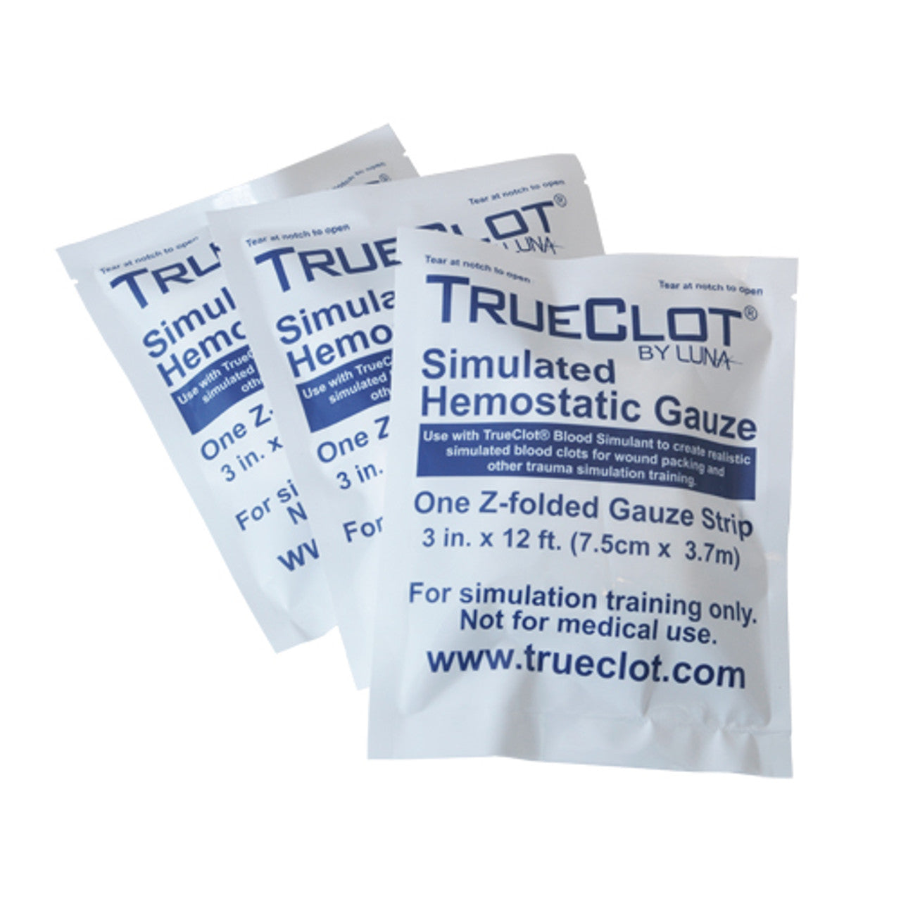 TrueClot®-TrueClot® Simulated Hemostatic Gauze, 12ft, Z-Packed, 3-Pack-MedTech-1