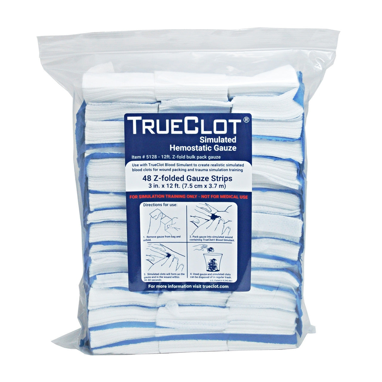 TrueClot®-TrueClot Simulated Hemostatic Gauze Bulk Pack-MedTech-2