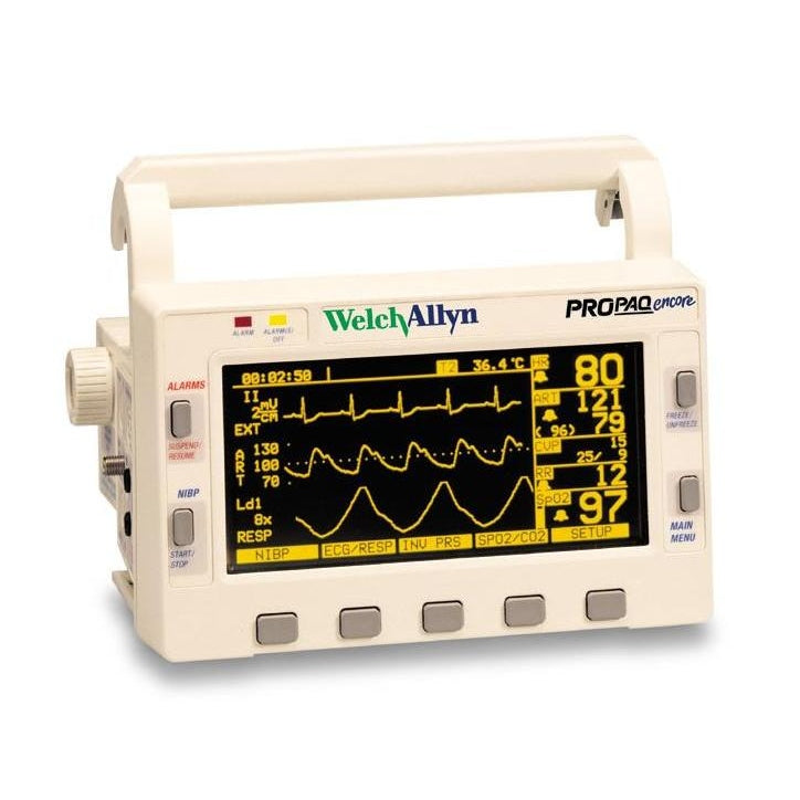 Welch Allyn-Welch Allyn Protocol Propaq Encore 206 EL ECG, NIBP, IBP, Temp, SPO2, ETCO2, Printer, Recertified-MedTech-2