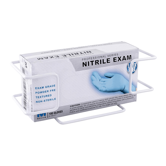 Basic Medical-Wire Frame Wall Mount Disposable Glove Holder, White-MedTech-1