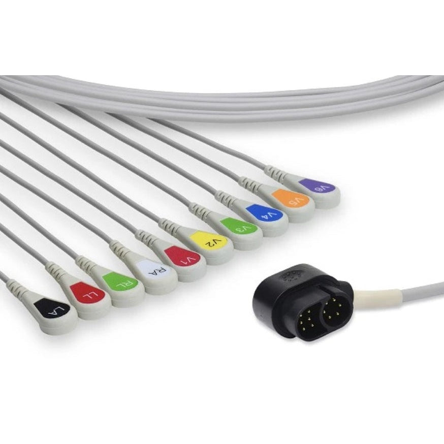 ZOLL-ZOLL® X Series® / Propaq® MD 12-Lead ECG Cable, One-Piece Molded, Snap-MedTech-1
