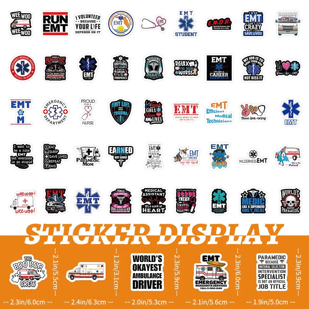 MedTech- 100 EMT Stickers-Medtech- 4