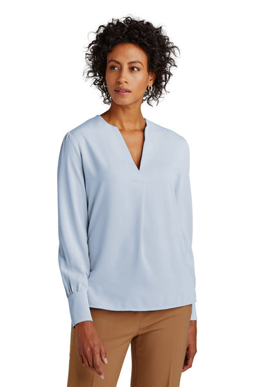 Brooks Brothers- Brooks Brothers® Women's Open-Neck Satin Blouse BB18009-Medtech- 2