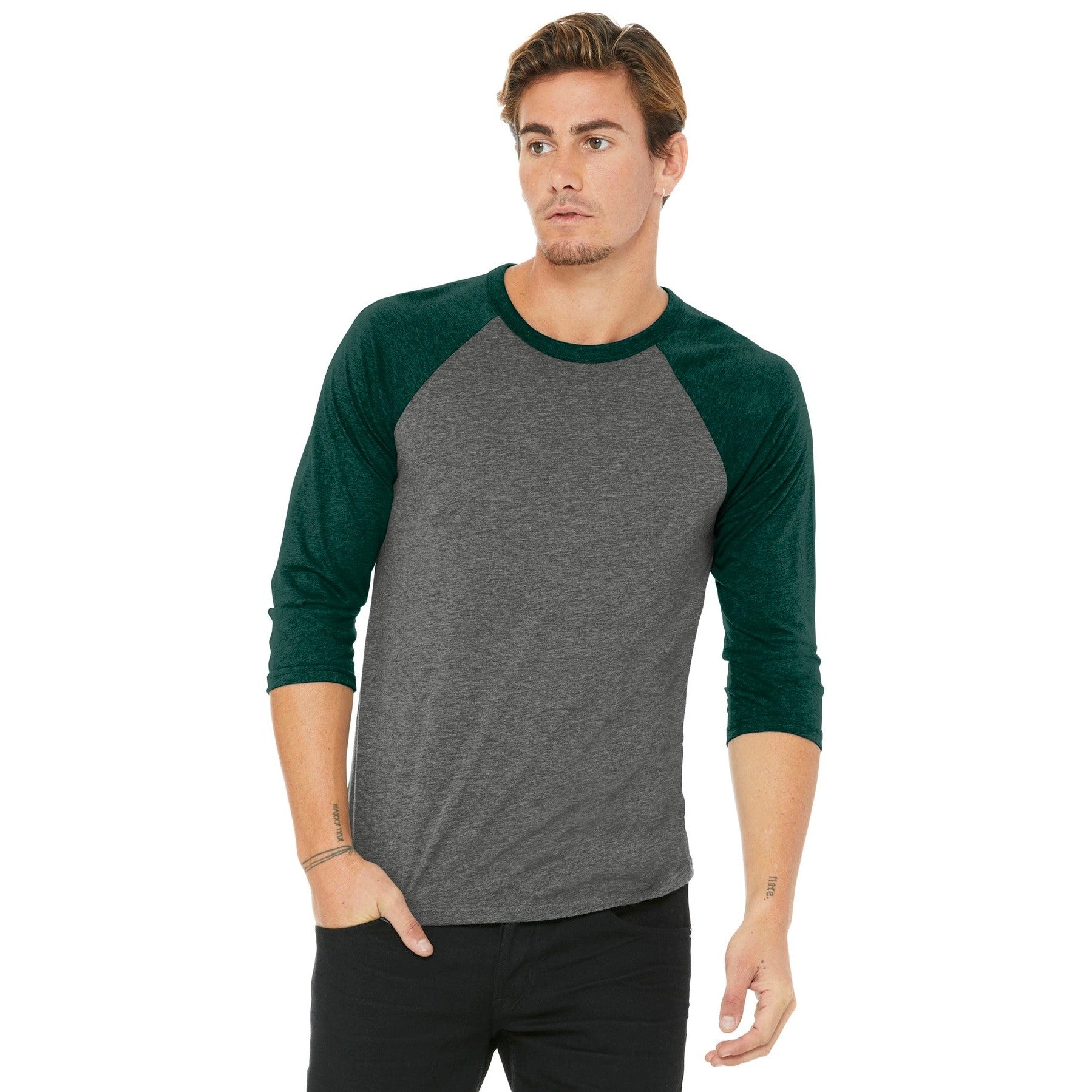 Bella + Canvas-BELLA+CANVAS ® Unisex 3/4-Sleeve Baseball Tee. BC3200-MedTech-9