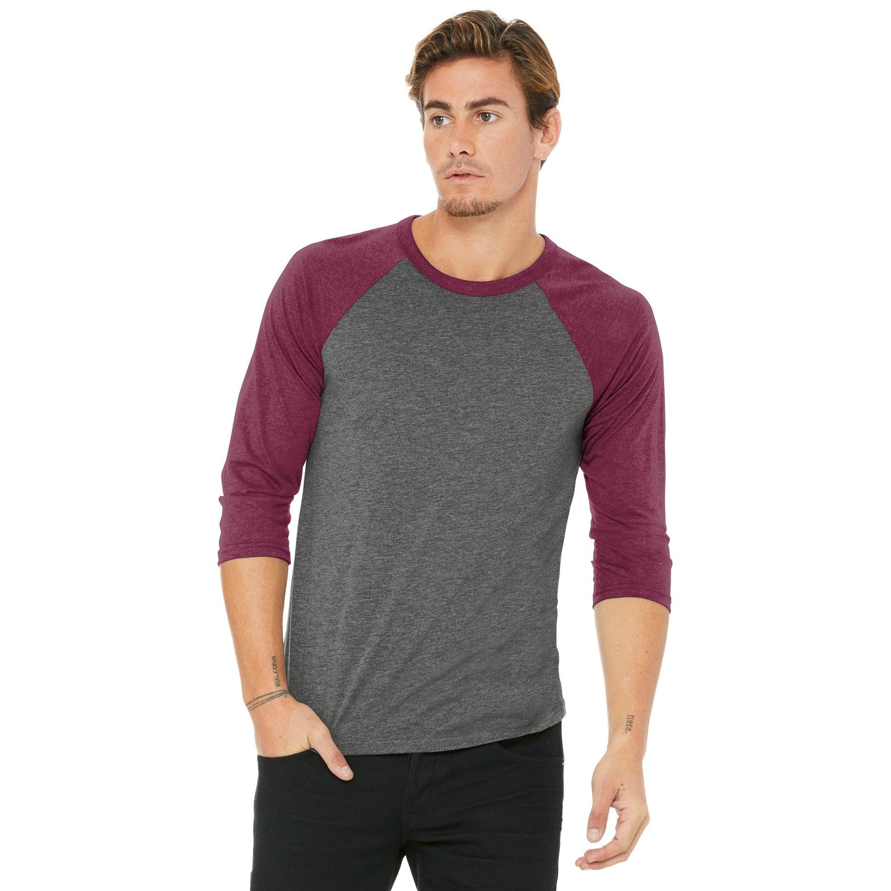 Bella + Canvas-BELLA+CANVAS ® Unisex 3/4-Sleeve Baseball Tee. BC3200-MedTech-10