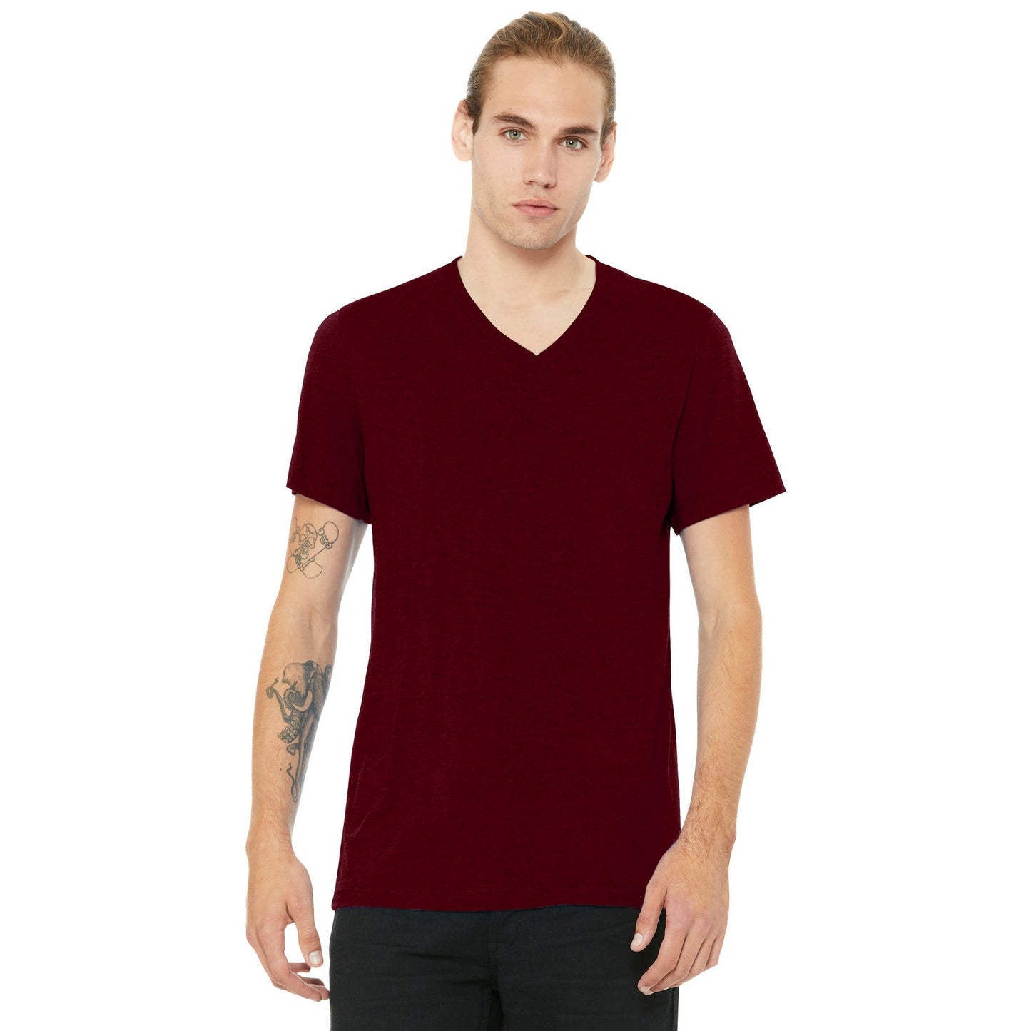 Bella + Canvas-BELLA+CANVAS® Unisex Heather CVC V-Neck Tee BC3005CVC-MedTech-5