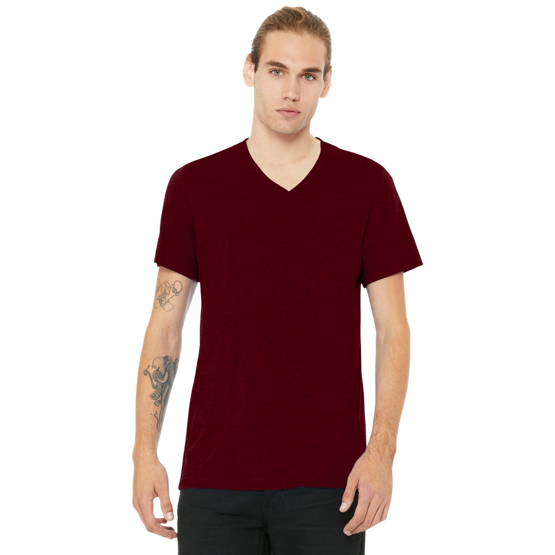 Bella + Canvas-BELLA+CANVAS® Unisex Heather CVC V-Neck Tee BC3005CVC-MedTech-5