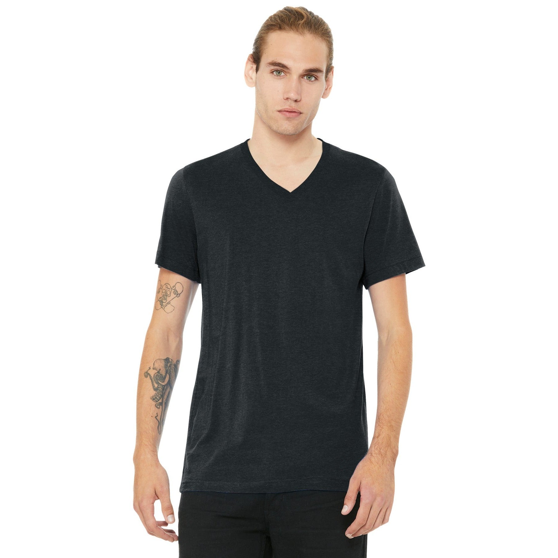 Bella + Canvas-BELLA+CANVAS® Unisex Heather CVC V-Neck Tee BC3005CVC-MedTech-3