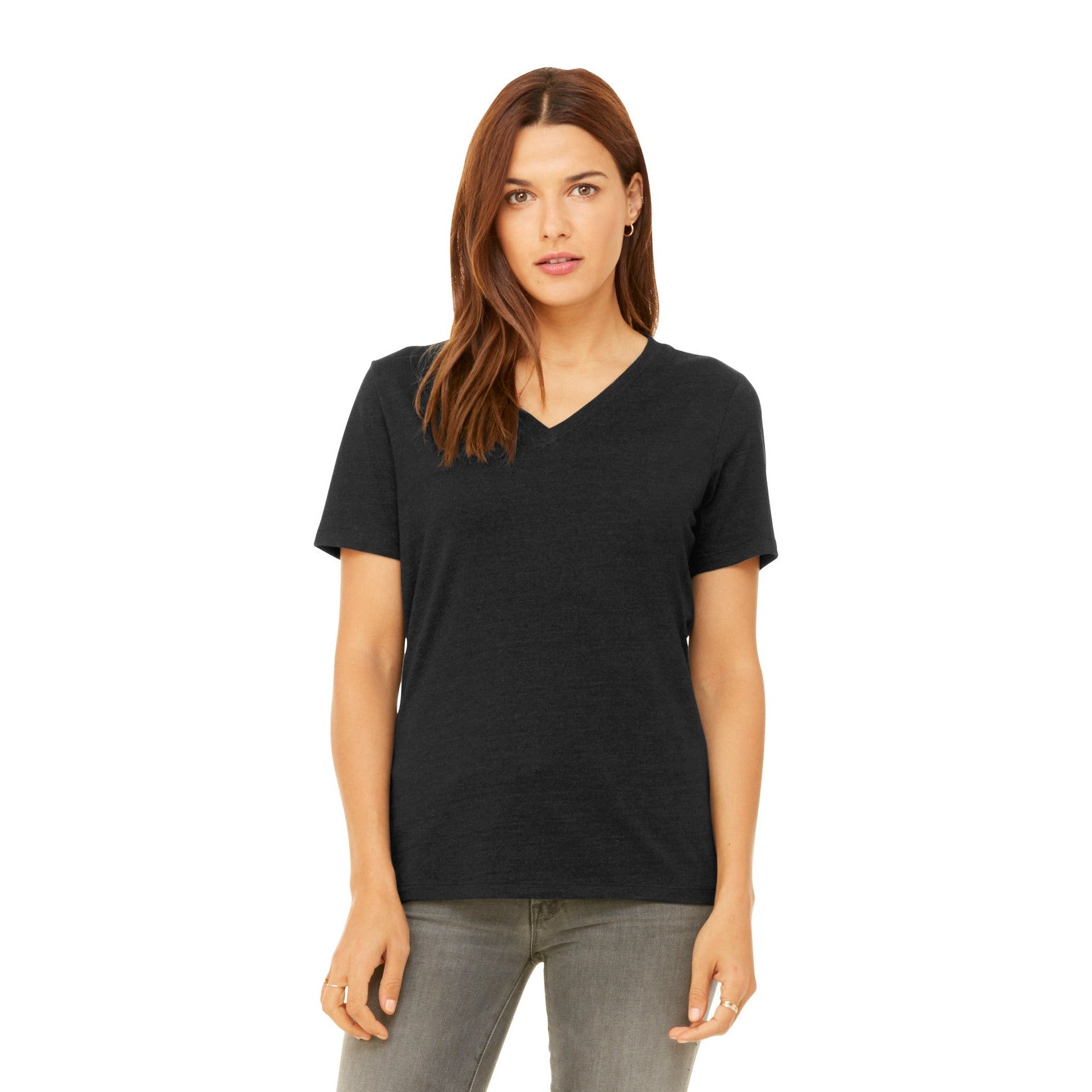 Bella + Canvas-BELLA+CANVAS® Women's Relaxed Heather CVC V-Neck Tee BC6405CVC-MedTech-1