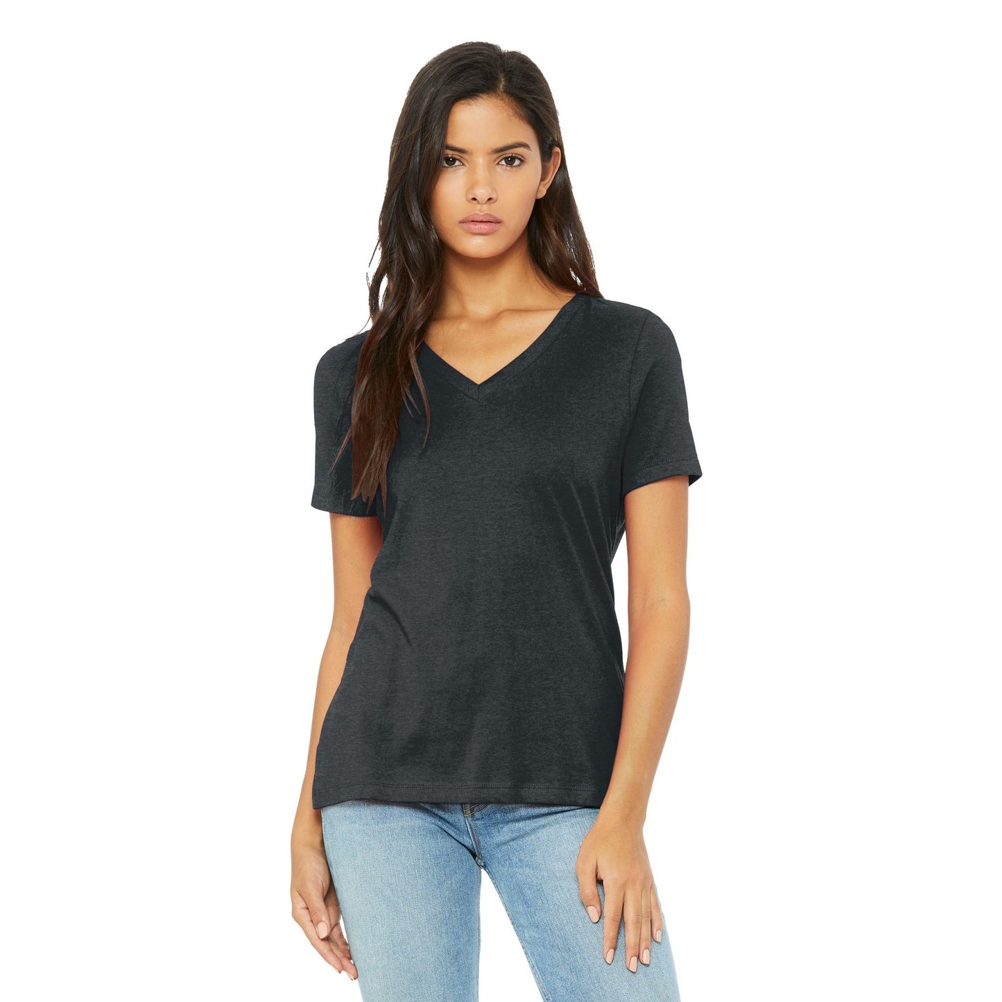 Bella + Canvas-BELLA+CANVAS® Women's Relaxed Heather CVC V-Neck Tee BC6405CVC-MedTech-2