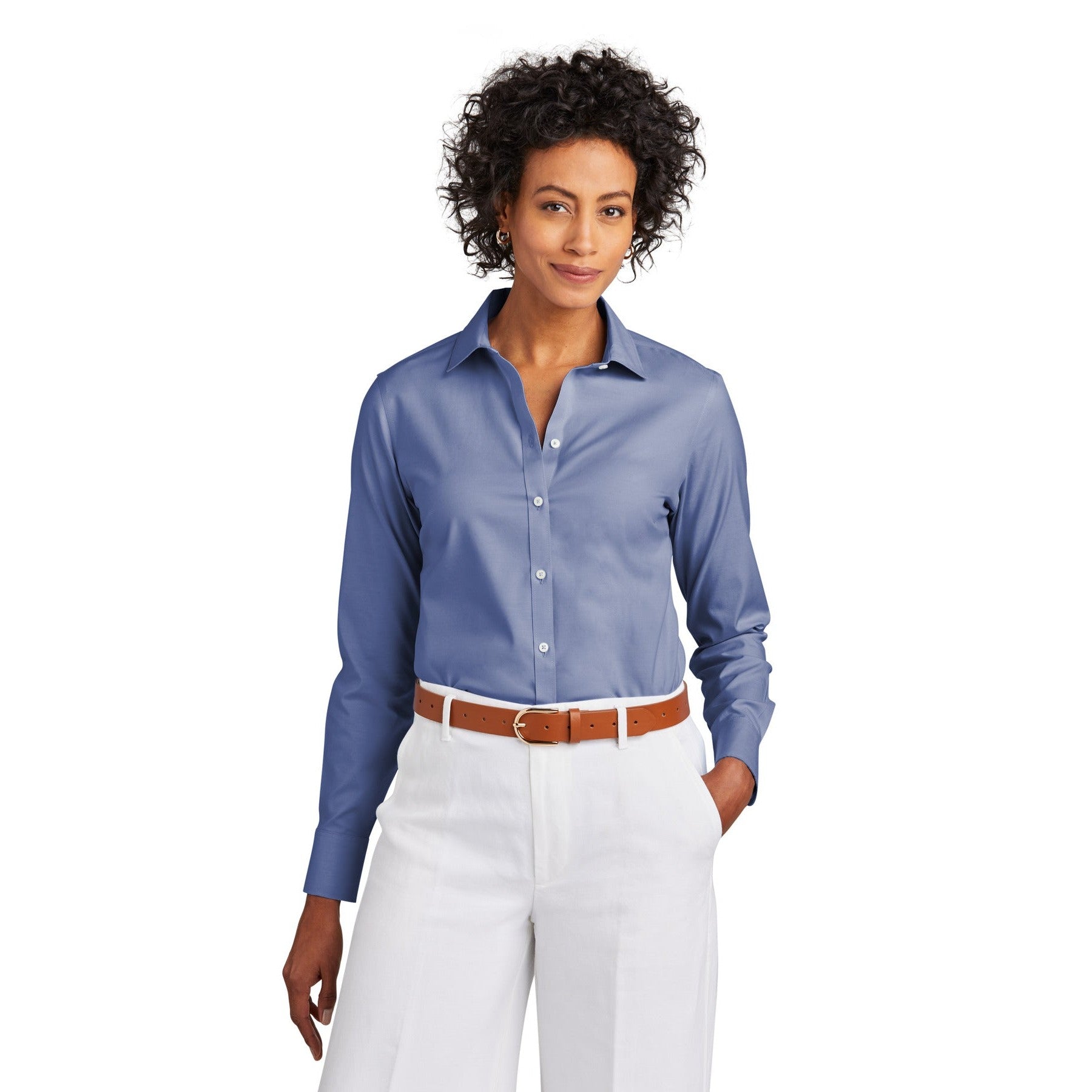 Brooks Brothers-Brooks Brothers® Women's Wrinkle-Free Stretch Pinpoint Shirt BB18001-MedTech-1