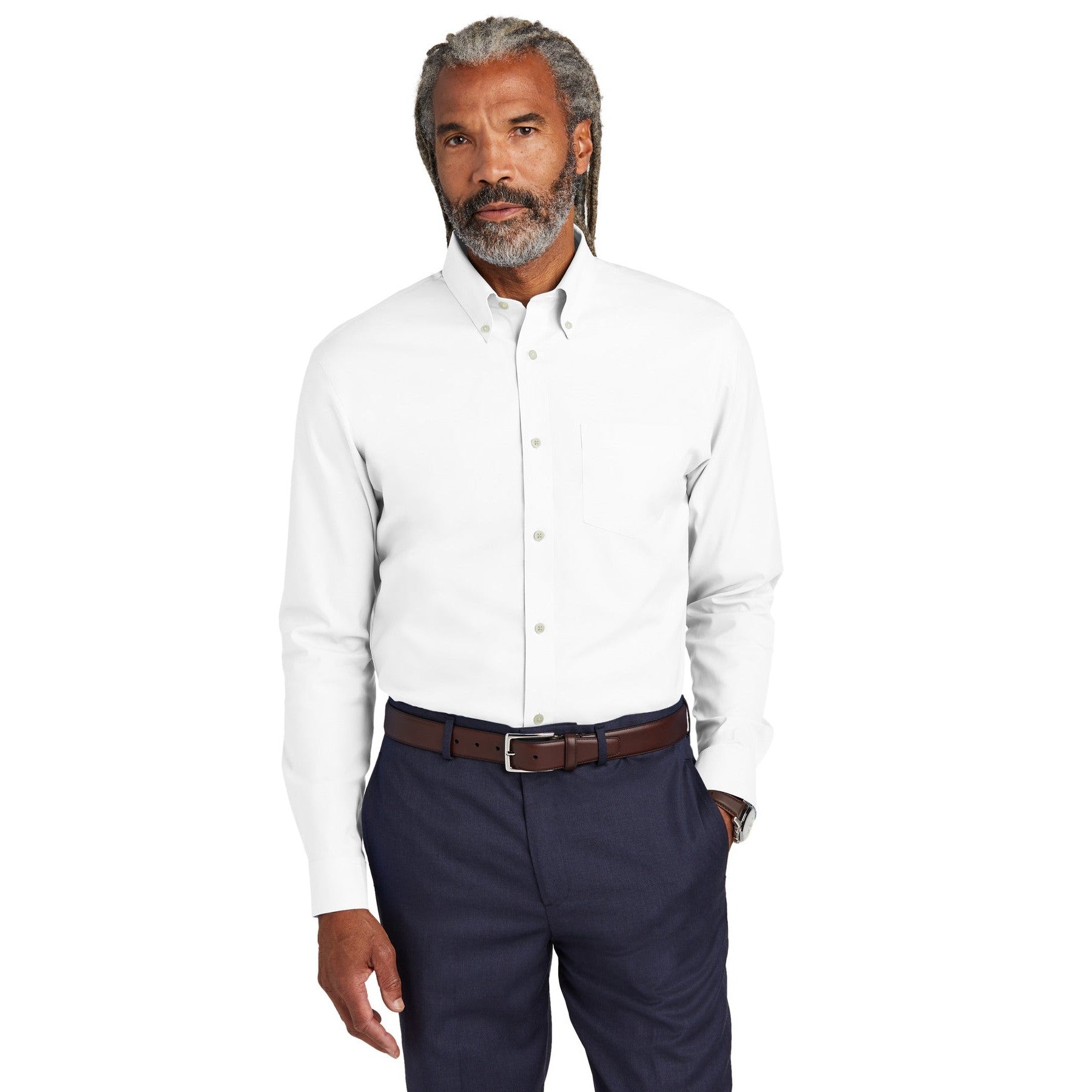 Brooks Brothers-Brooks Brothers® Wrinkle-Free Stretch Pinpoint Shirt BB18000-MedTech-4