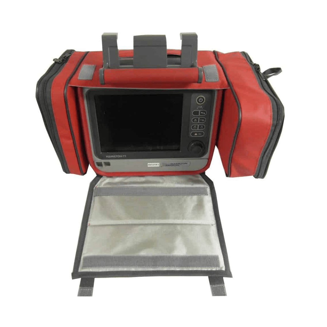 Carry Bag w/Side Pouches, Red, Hamilton® T1 Transport Ventilator – MedTech