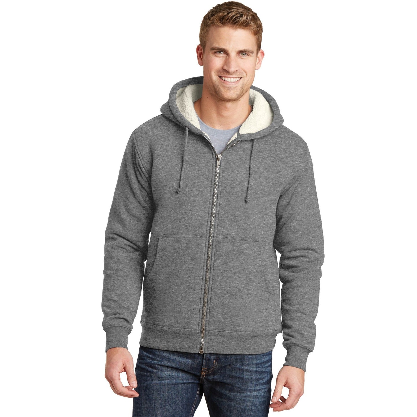 CornerStone-CornerStone® Heavyweight Sherpa-Lined Hooded Fleece Jacket. CS625-MedTech-2