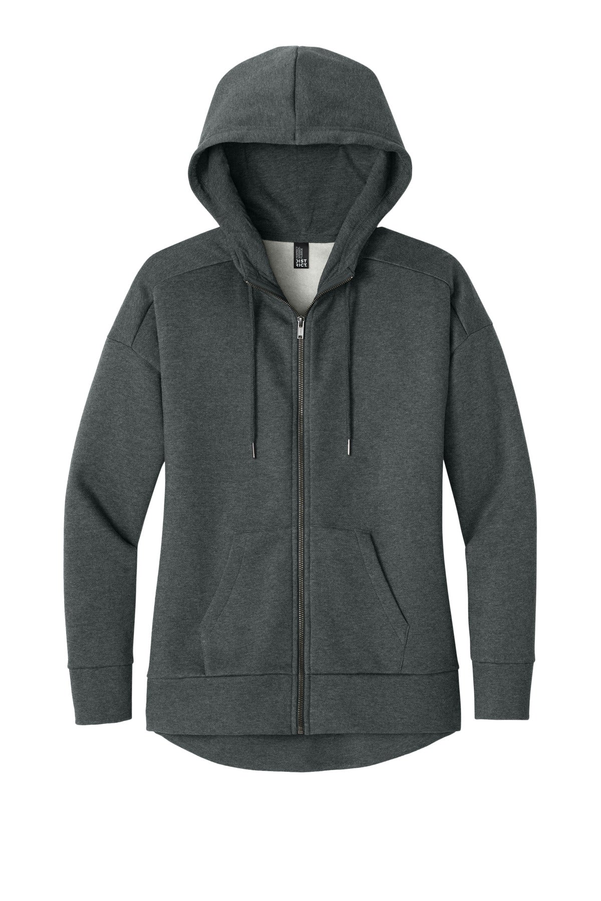 District- District ® Women's Perfect Weight ® Fleece Drop Shoulder Full-Zip Hoodie DT1104-Medtech- 2