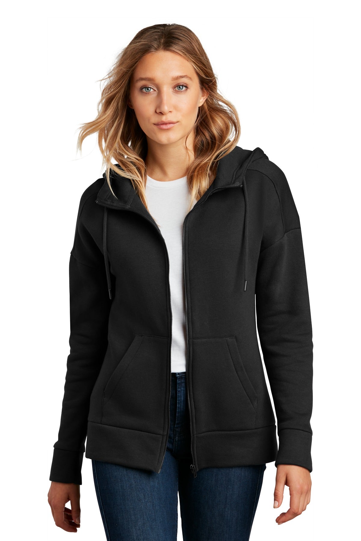 District- District ® Women's Perfect Weight ® Fleece Drop Shoulder Full-Zip Hoodie DT1104-Medtech- 6