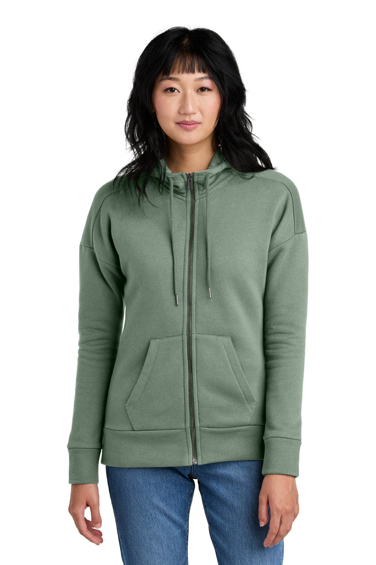 District- District ® Women's Perfect Weight ® Fleece Drop Shoulder Full-Zip Hoodie DT1104-Medtech- 7