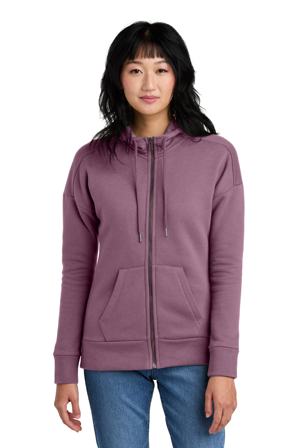 District- District ® Women's Perfect Weight ® Fleece Drop Shoulder Full-Zip Hoodie DT1104-Medtech- 8
