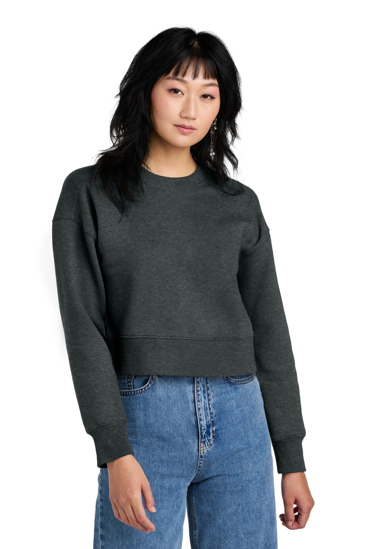 District- District ® Women's Perfect Weight ® Fleece Cropped Crew DT1105-Medtech- 3