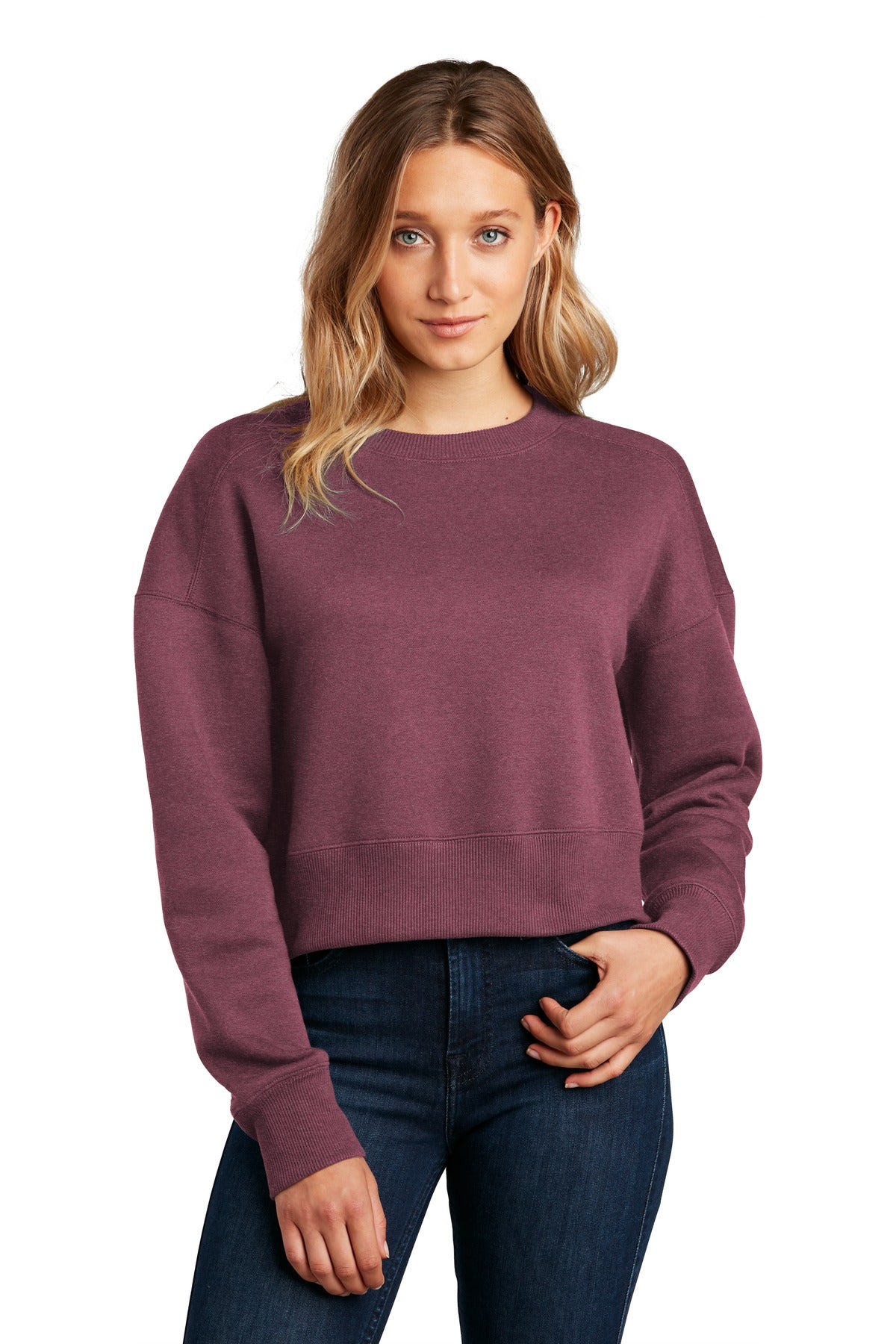 District- District ® Women's Perfect Weight ® Fleece Cropped Crew DT1105-Medtech- 4