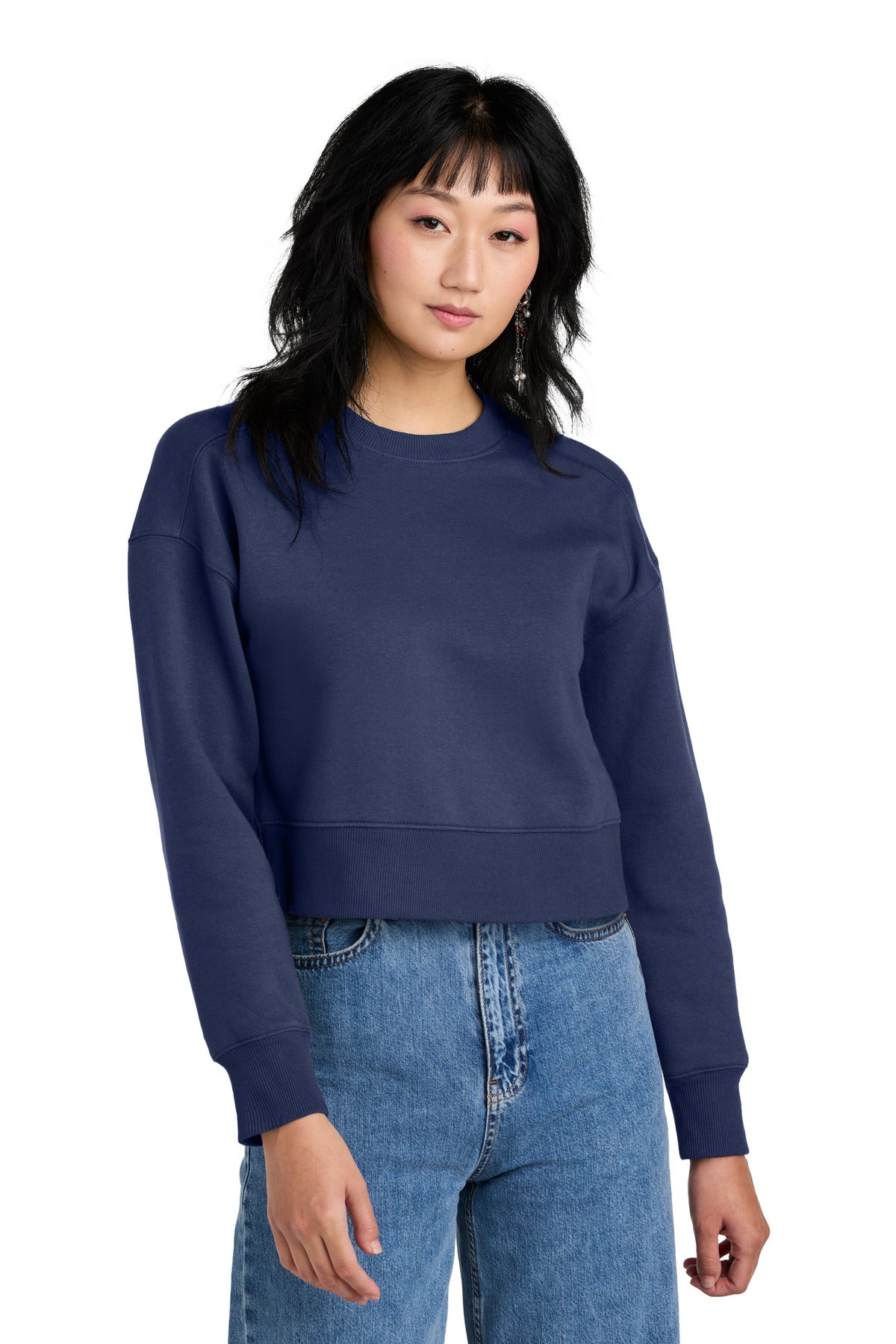 District- District ® Women's Perfect Weight ® Fleece Cropped Crew DT1105-Medtech- 7