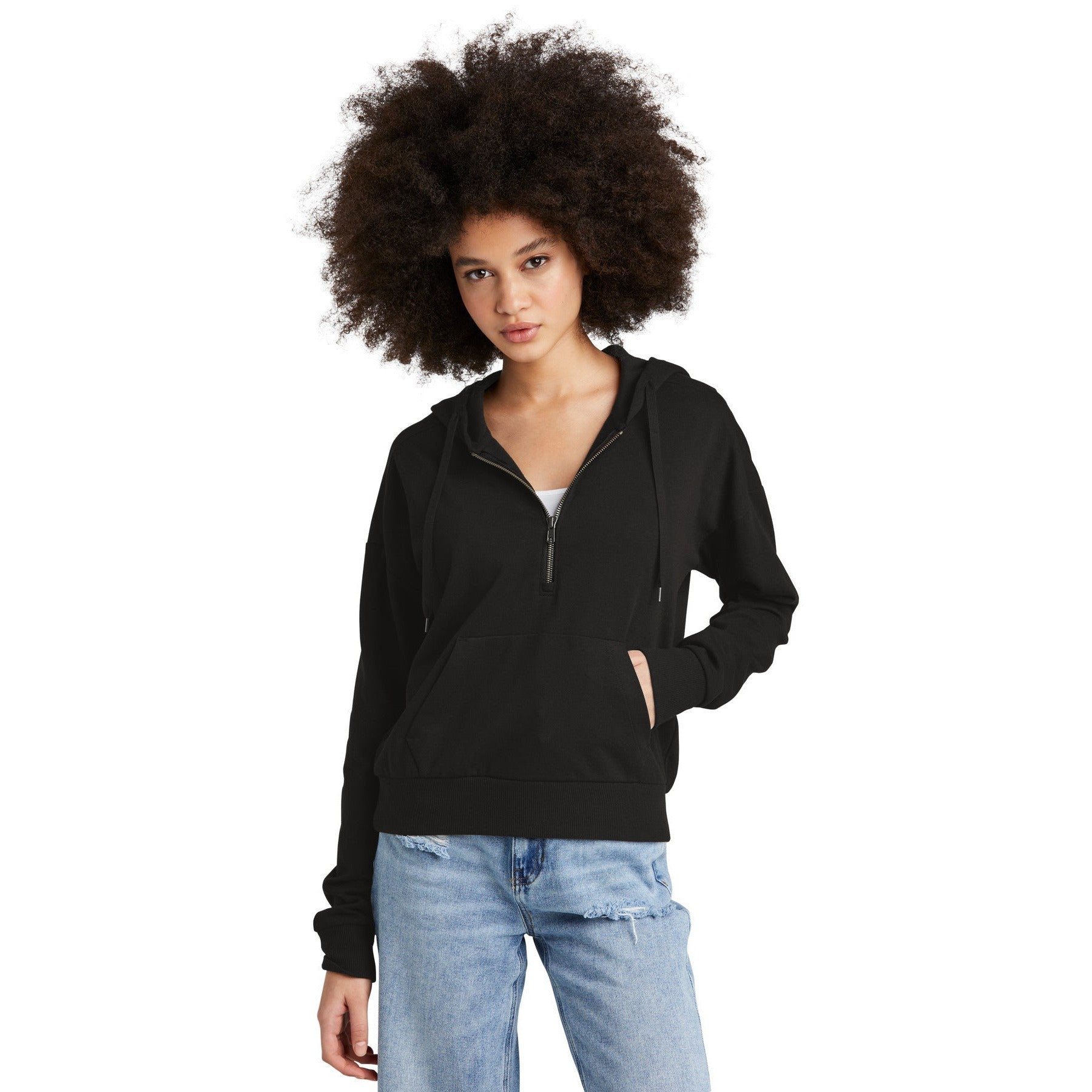District-District® Women's Perfect Tri® Fleece 1/2-Zip Pullover DT1311-MedTech-1