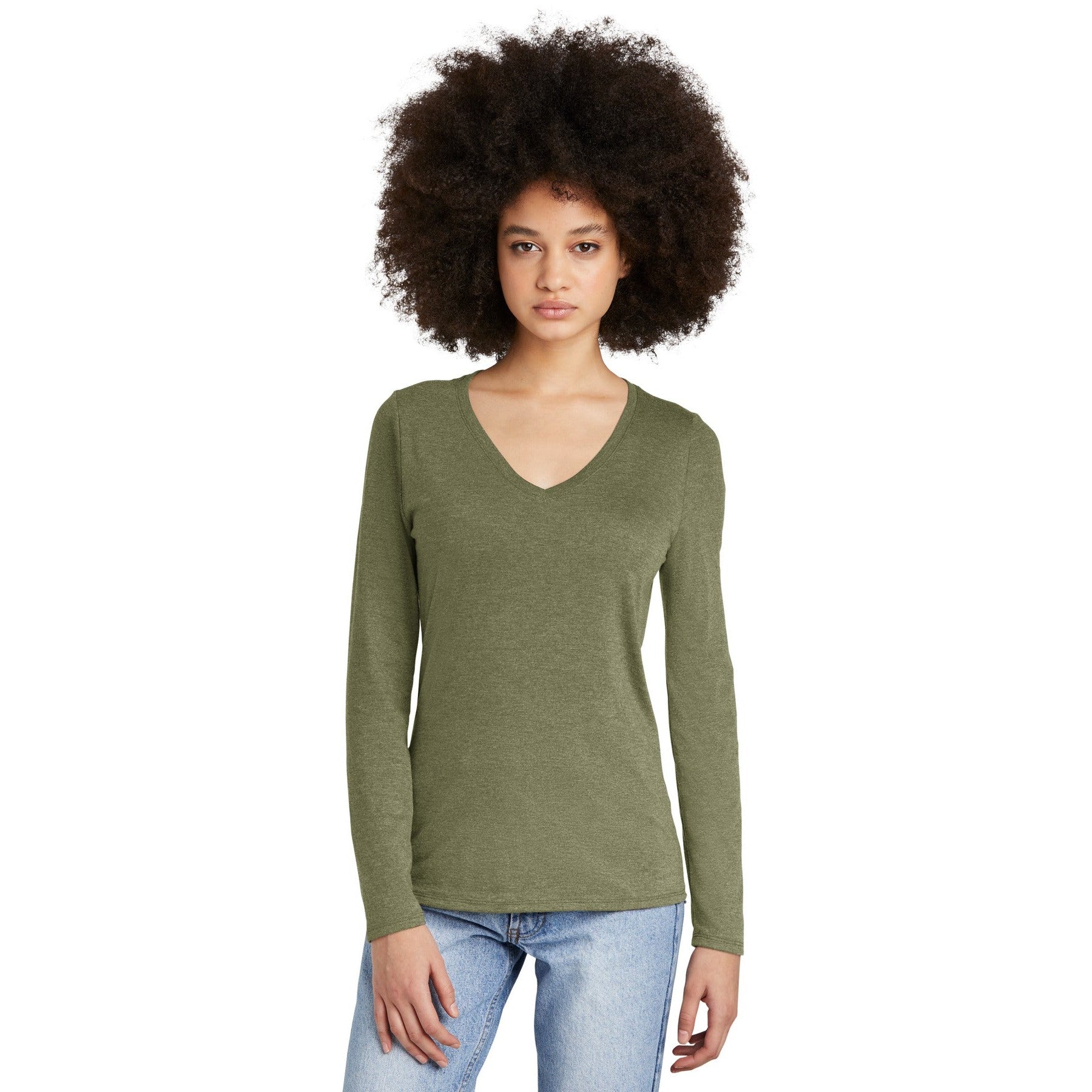 District-District® Women's Perfect Tri® Long Sleeve V-Neck Tee DT135-MedTech-7