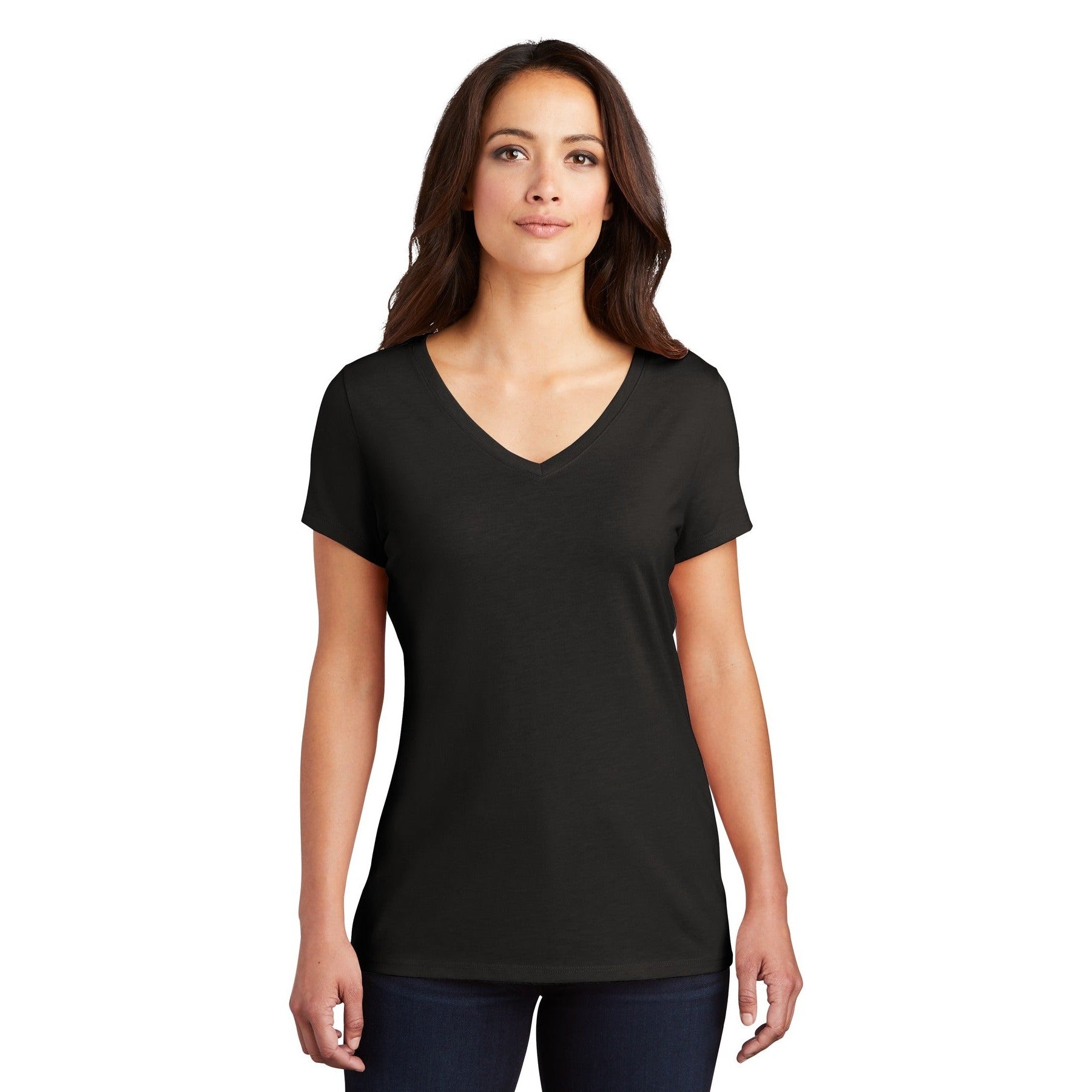 District-District® Women's Perfect Tri® V-Neck Tee. DM1350L-MedTech-1