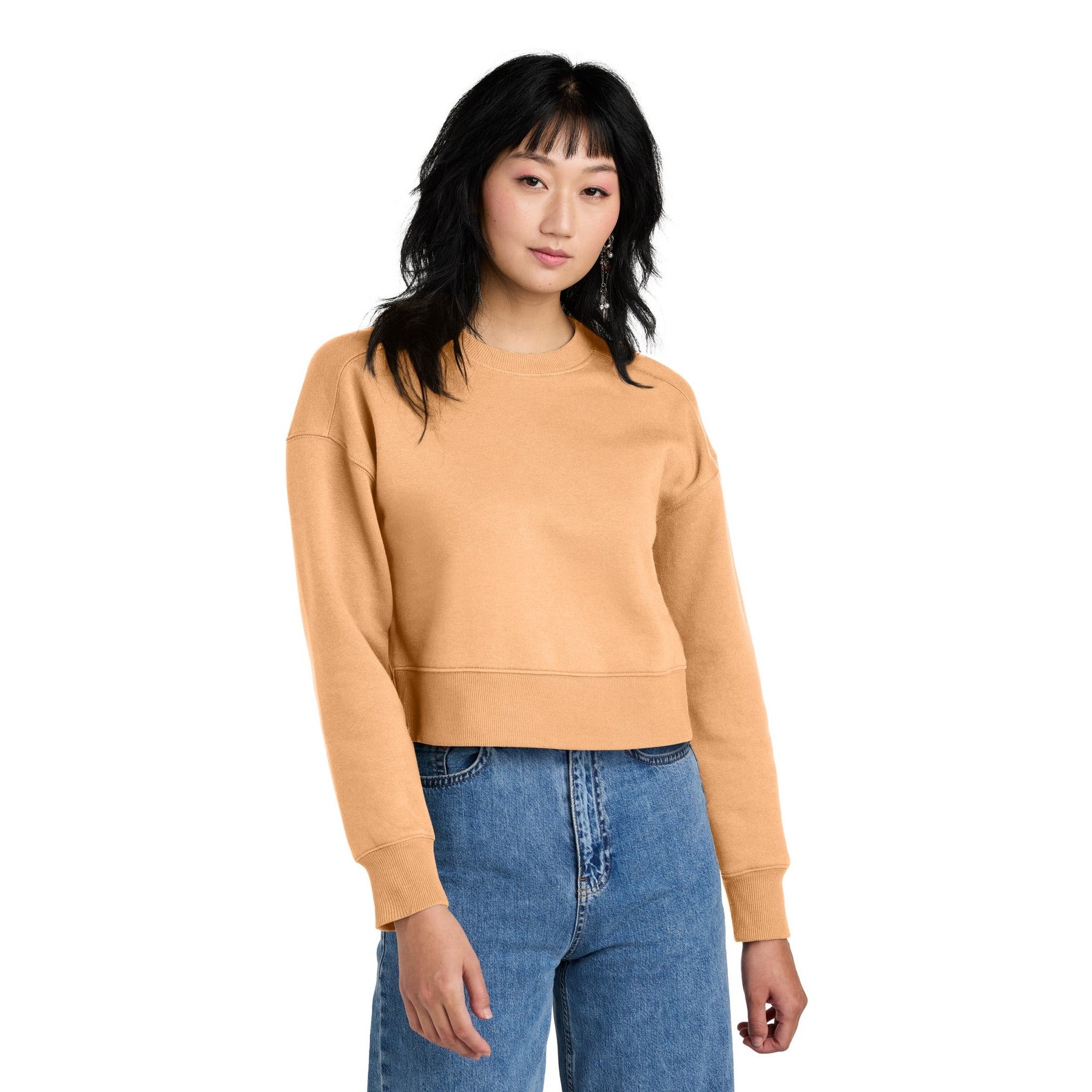 District-District ® Women's Perfect Weight ® Fleece Cropped Crew DT1105-MedTech-1