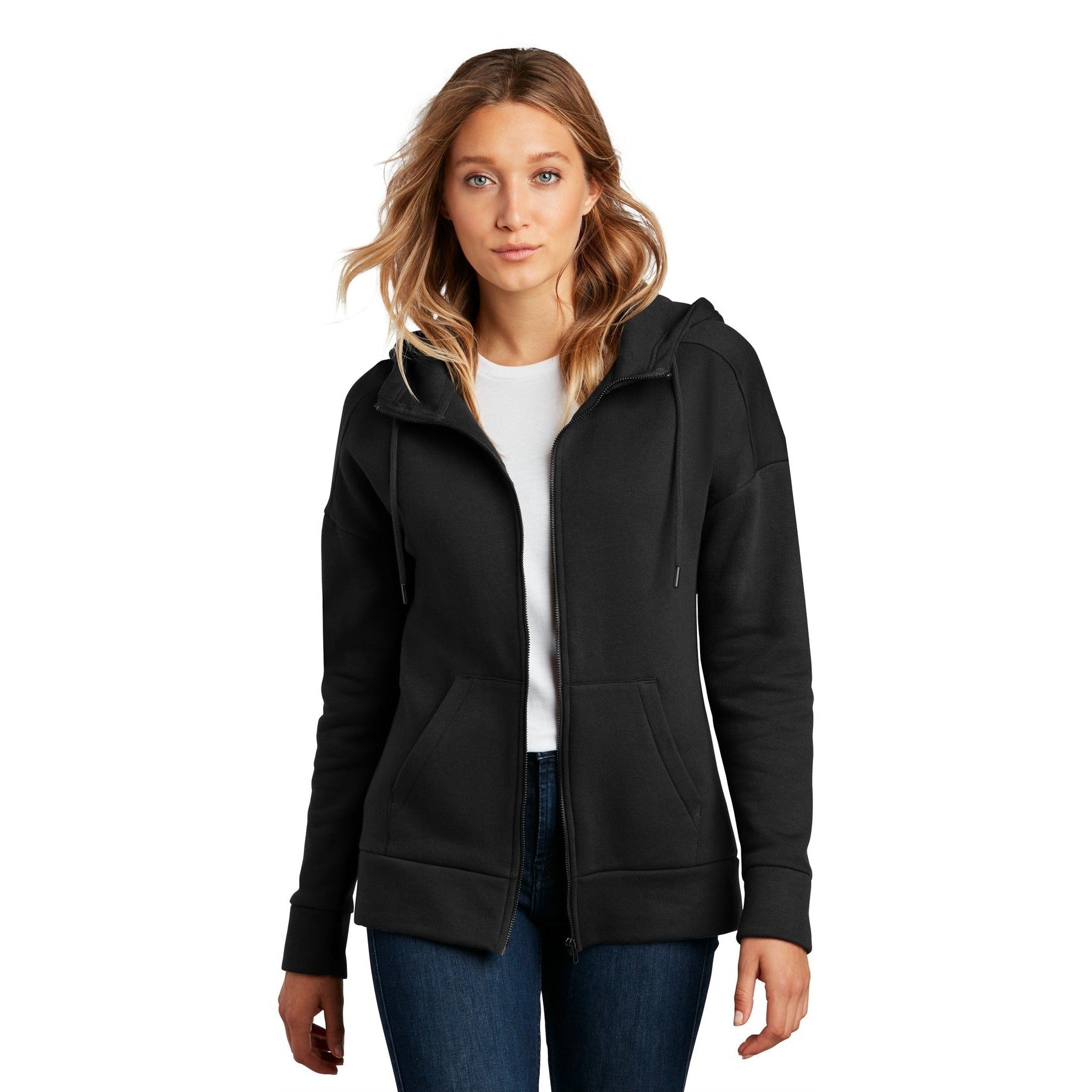District-District ® Women's Perfect Weight ® Fleece Drop Shoulder Full-Zip Hoodie DT1104-MedTech-6