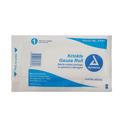 Dynarex-Dynarex® Krinkle Gauze Roll, Sterile, 4 1/2", 6-ply-MedTech-2