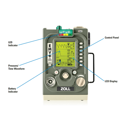  Impact Instrumentation-Impact ZOLL® Uni-Vent® 731 EMV+ w/Masimo SPO2, Recertified-MedTech-2