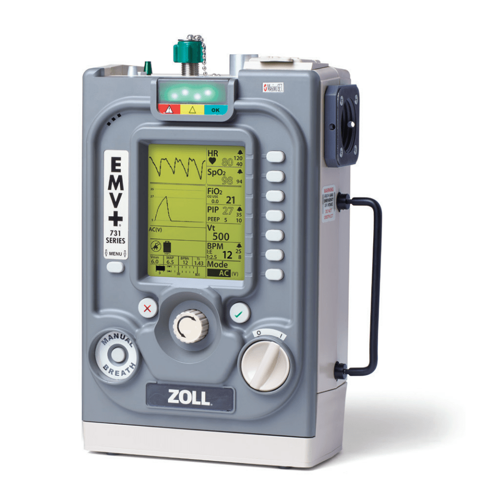  Impact Instrumentation-Impact ZOLL® Uni-Vent® 731 EMV+ w/Masimo SPO2, Recertified-MedTech-1