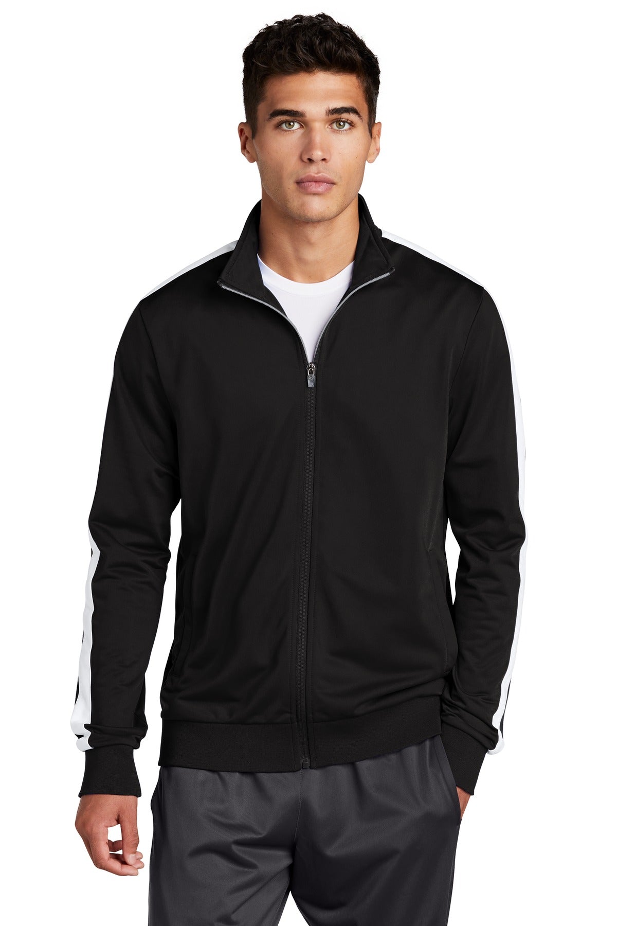 Sport-Tek- Sport-Tek ® Tricot Sleeve Stripe Track Jacket. JST94-Medtech- 2