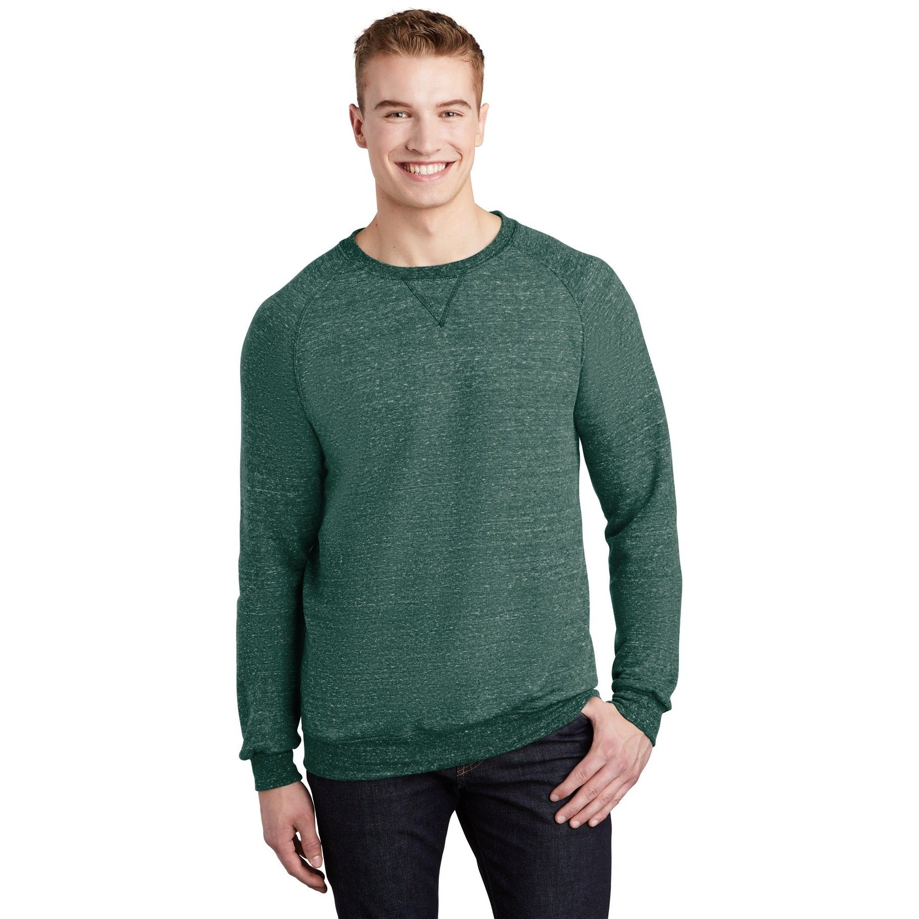 Jerzees-Jerzees ® Snow Heather French Terry Raglan Crew 91M-MedTech-3