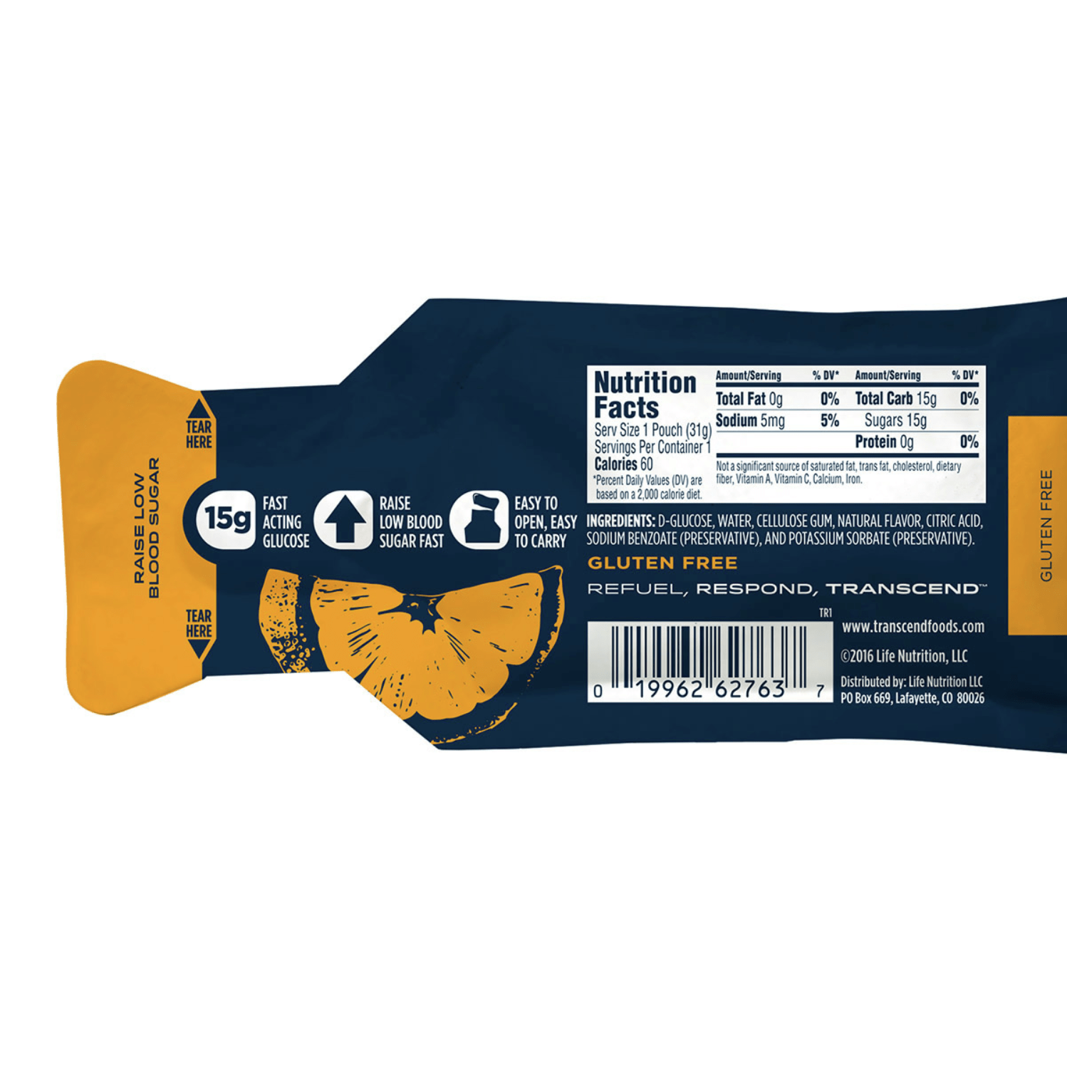 Life Nutrition, LLC-Life Nutrition Transcend 15g Glucose Gel, 3 Pack-MedTech-4