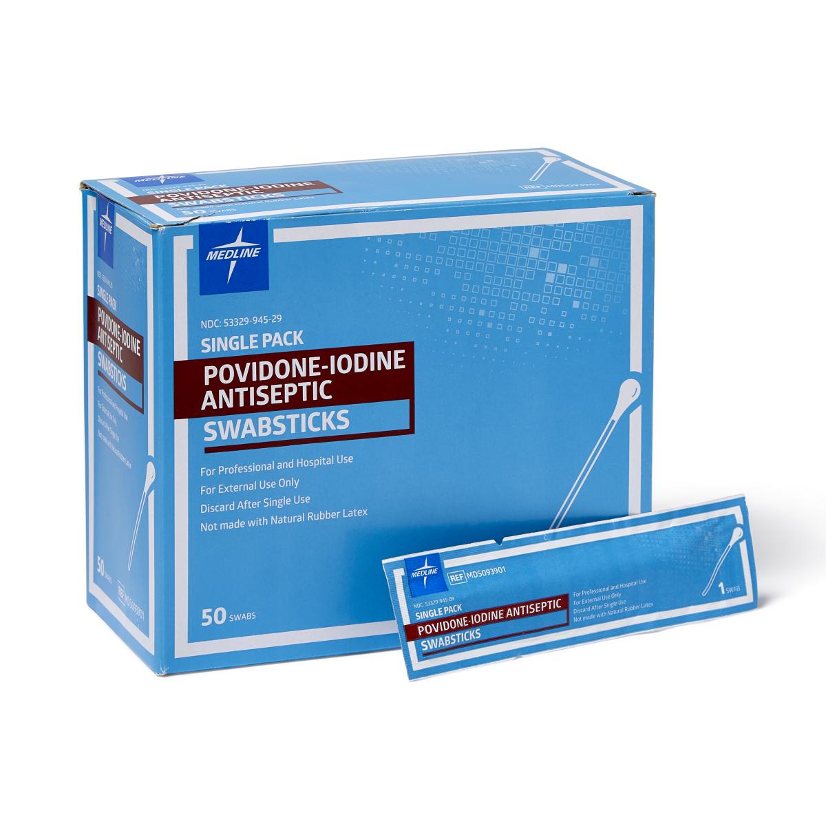 Medline-Medline PVP Povidone Iodine Swabsticks, 50/Box-MedTech-1