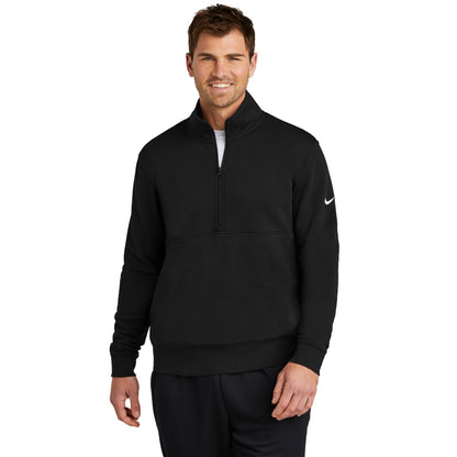 Nike-Nike Club Fleece Sleeve Swoosh 1/2-Zip NKDX6718-MedTech-2
