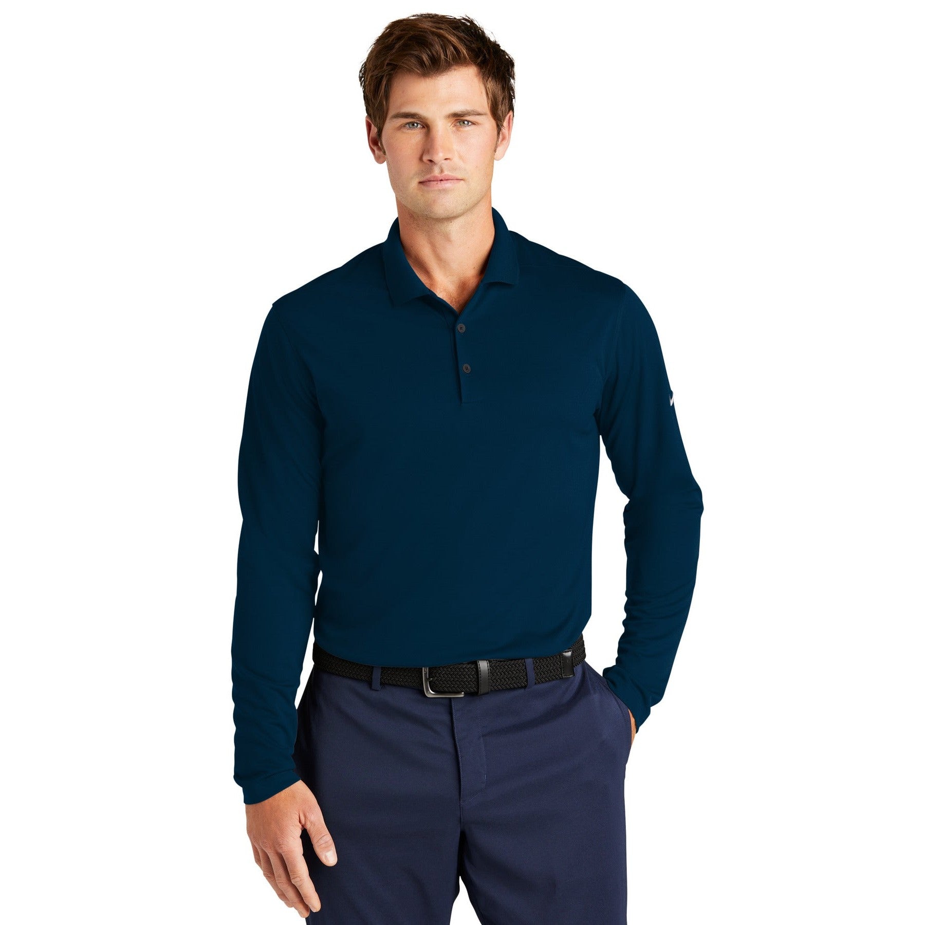 Nike-Nike Dri-FIT Micro Pique 2.0 Long Sleeve Polo NKDC2104-MedTech-5