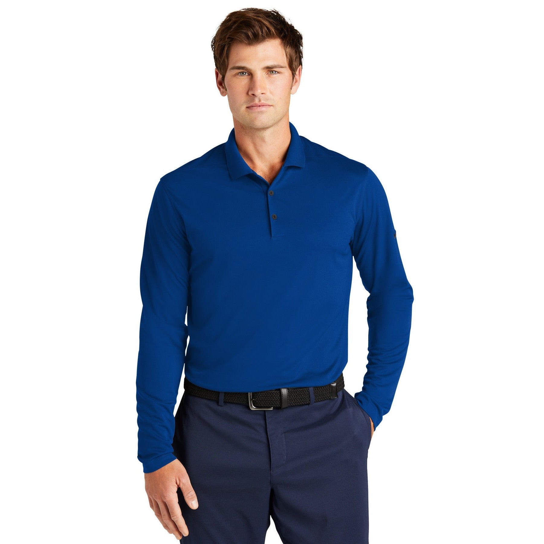 Nike-Nike Dri-FIT Micro Pique 2.0 Long Sleeve Polo NKDC2104-MedTech-4
