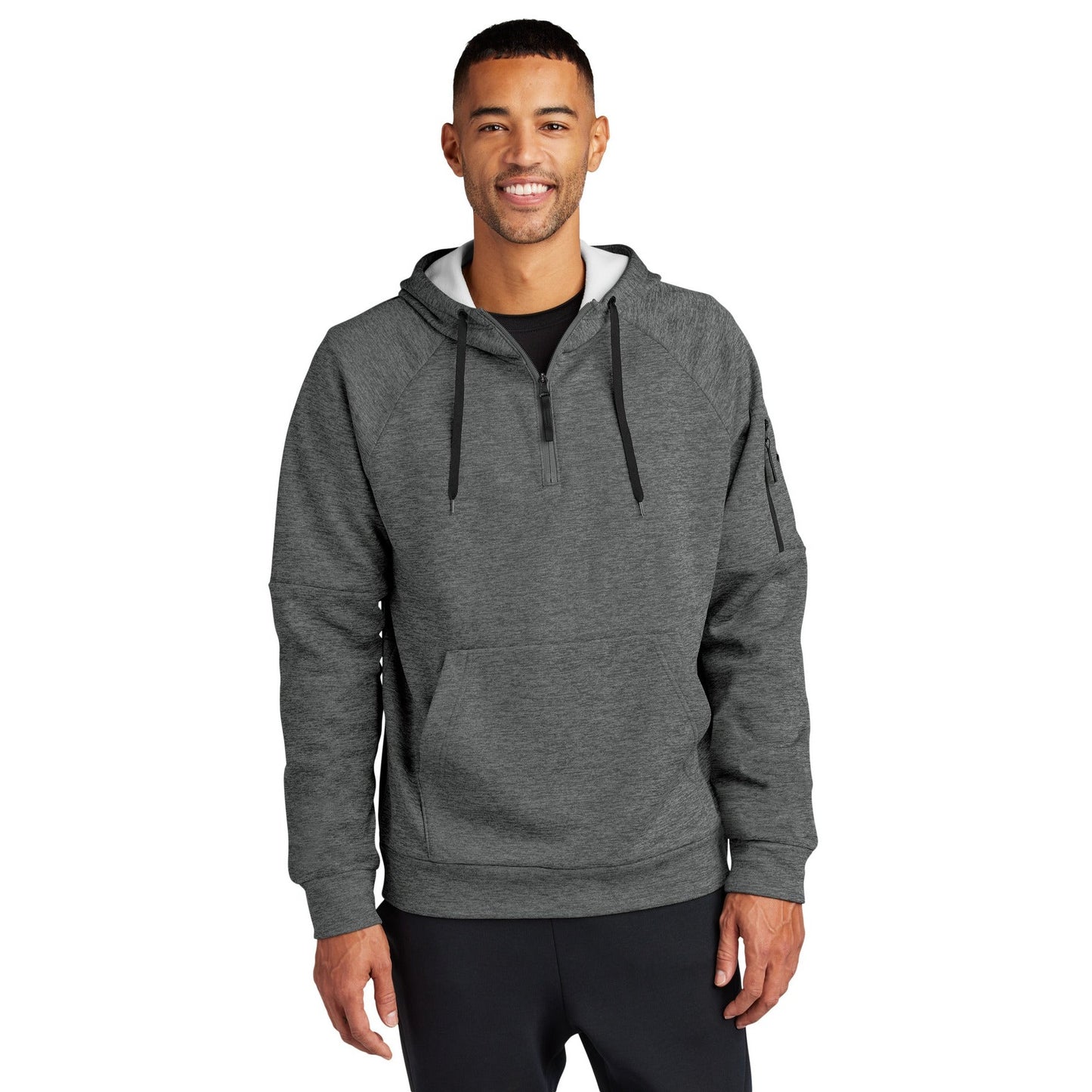 Nike-Nike Therma-FIT Pocket 1/4-Zip Fleece Hoodie NKFD9742-MedTech-3