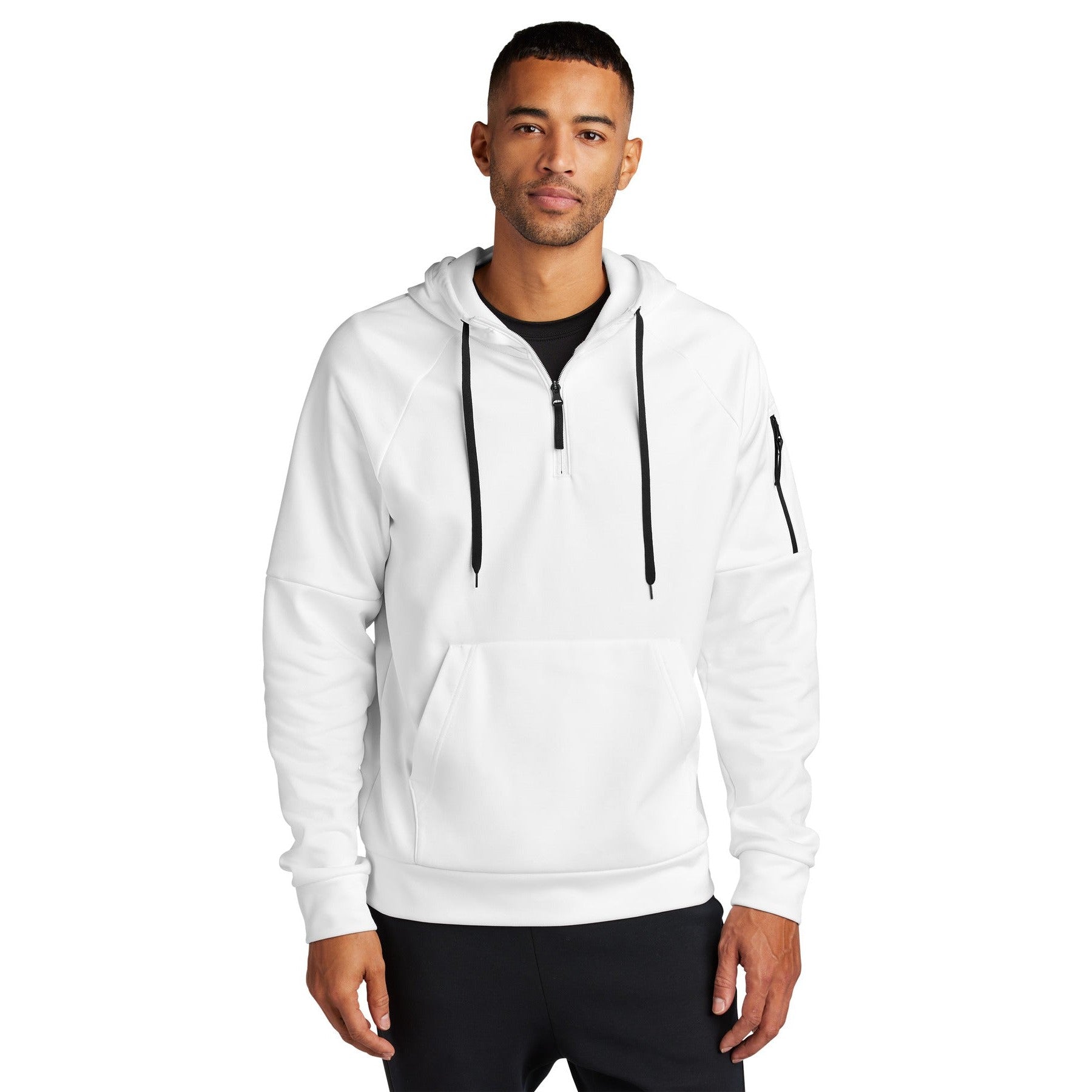 Nike-Nike Therma-FIT Pocket 1/4-Zip Fleece Hoodie NKFD9742-MedTech-7