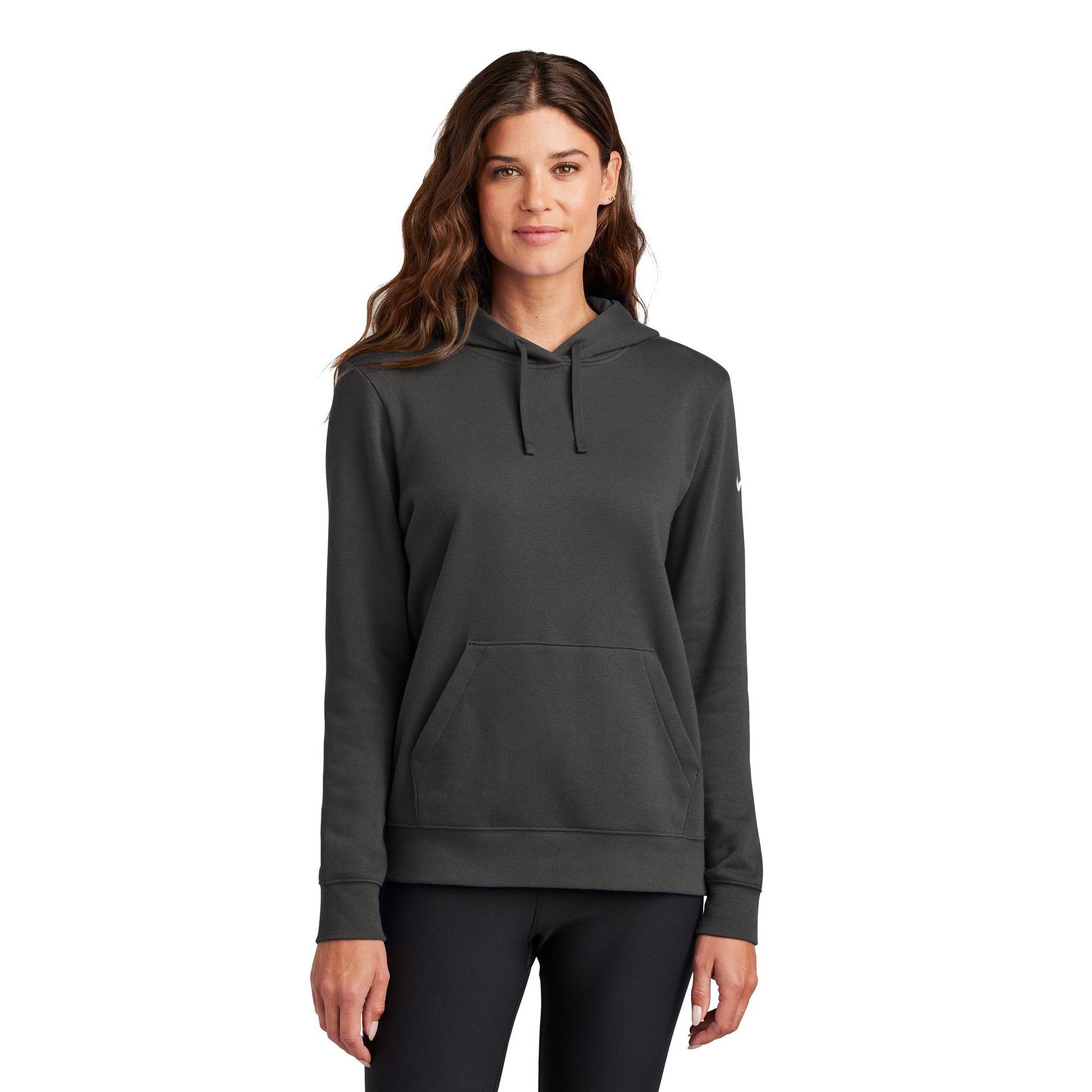 Nike-Nike Women's Club Fleece Sleeve Swoosh Pullover Hoodie NKFD9889-MedTech-1