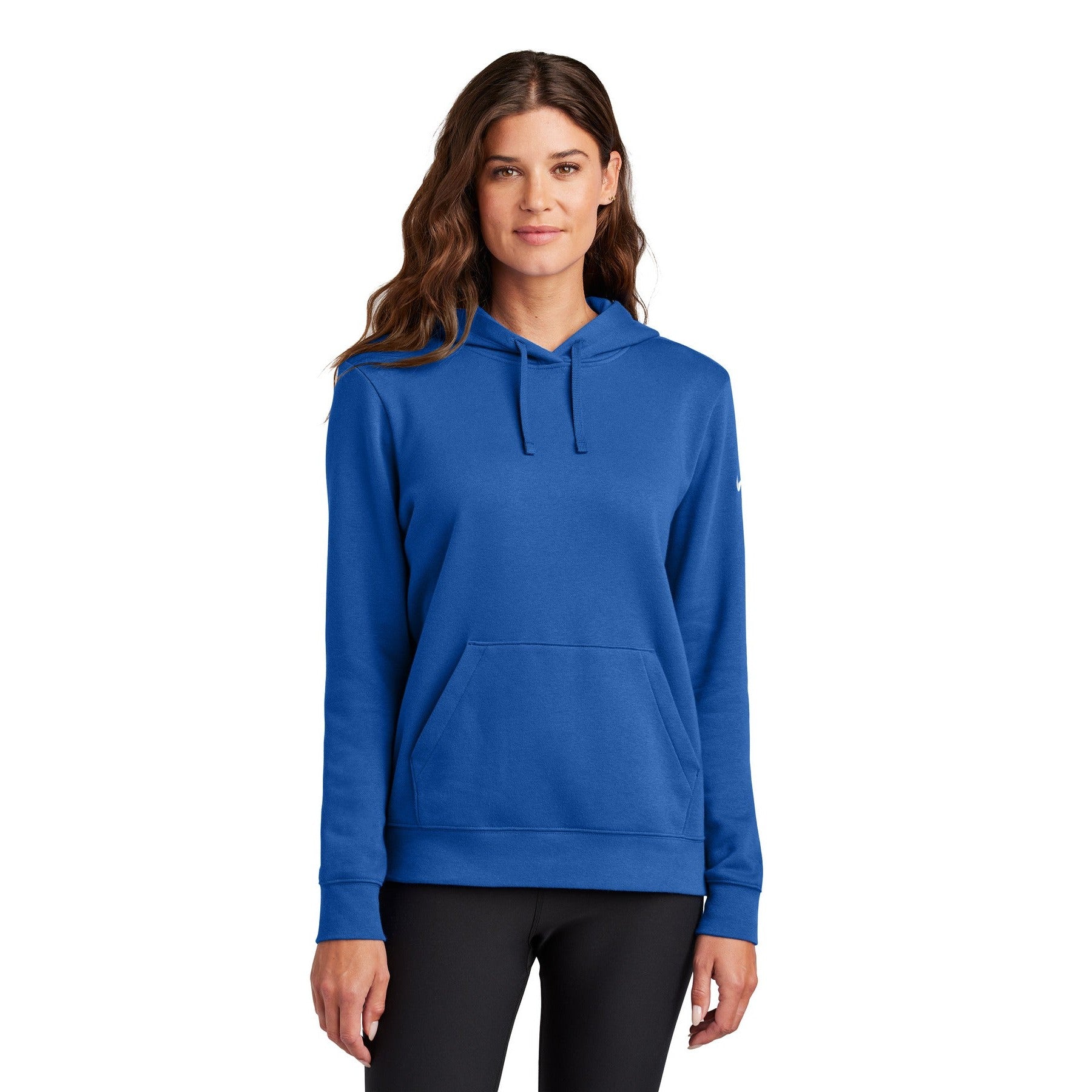 Nike-Nike Women's Club Fleece Sleeve Swoosh Pullover Hoodie NKFD9889-MedTech-4