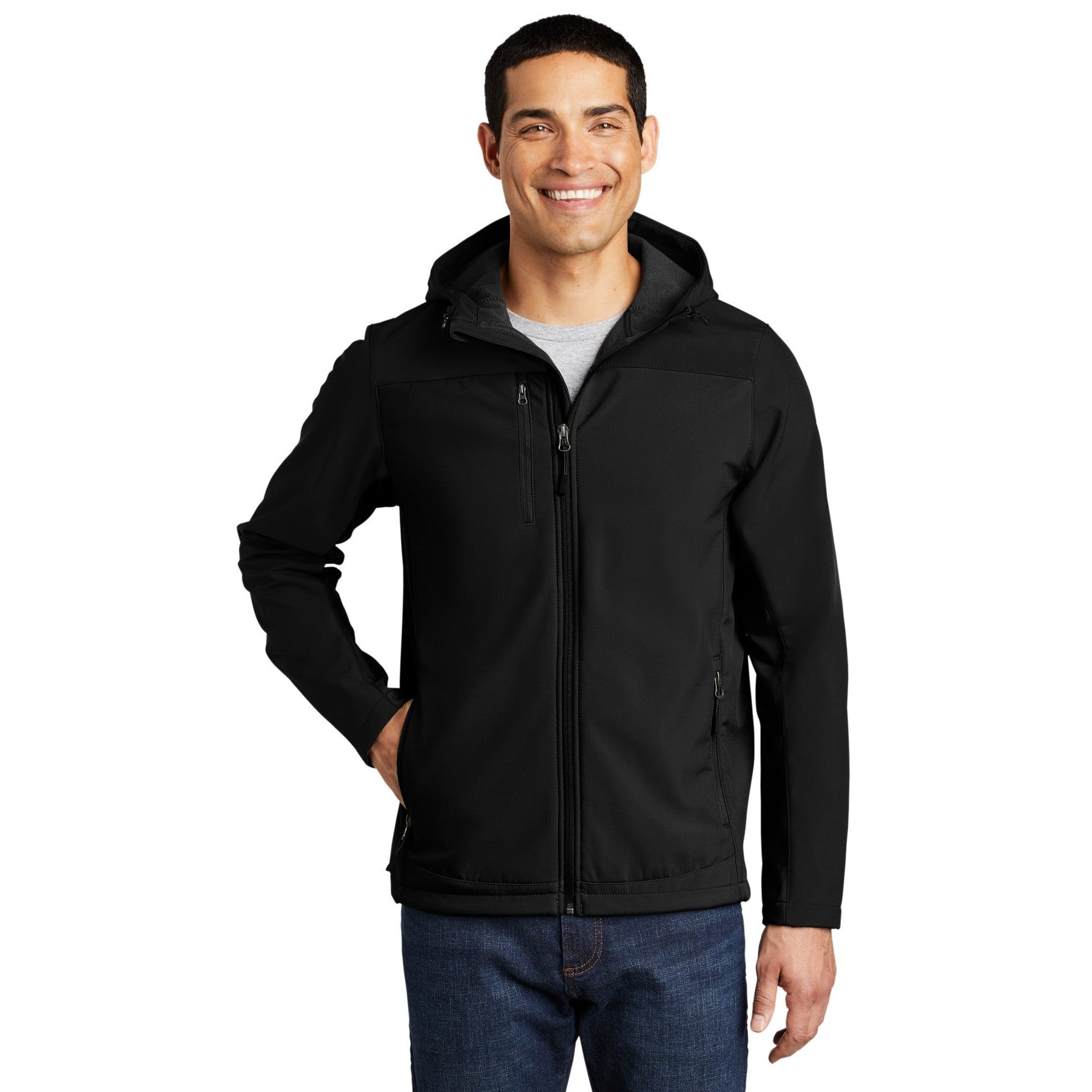 Port Authority-Port Authority® Hooded Core Soft Shell Jacket. J335-MedTech-1