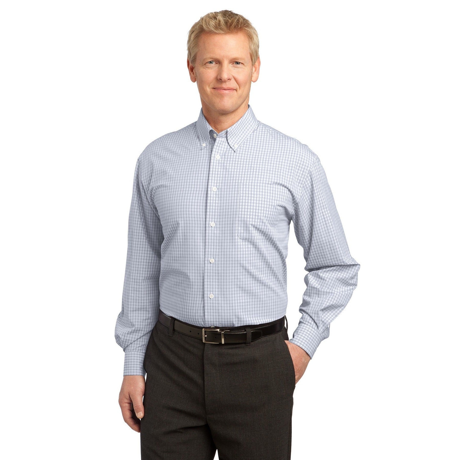 Port Authority-Port Authority® Plaid Pattern Easy Care Shirt. S639-MedTech-3
