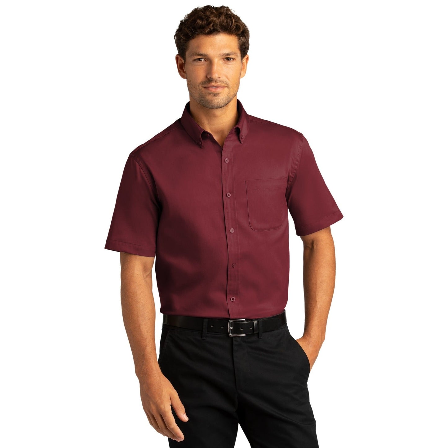 Port Authority-Port Authority® Short Sleeve SuperPro React™ Twill Shirt. W809-MedTech-1