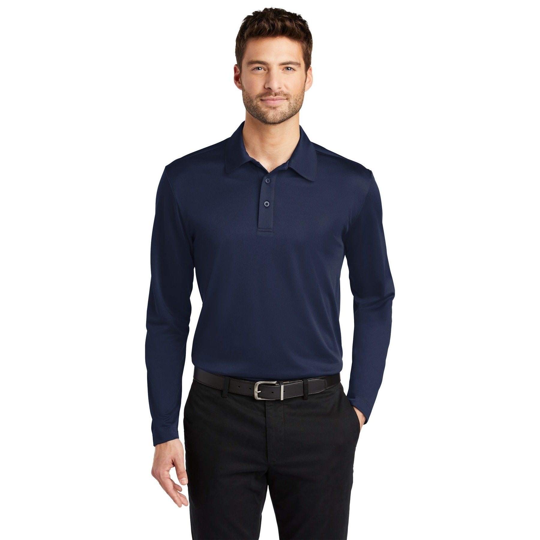 Port Authority-Port Authority® Silk Touch™ Performance Long Sleeve Polo. K540LS-MedTech-4